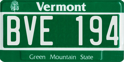 VT license plate BVE194