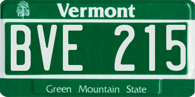 VT license plate BVE215