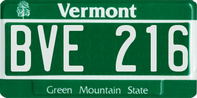 VT license plate BVE216