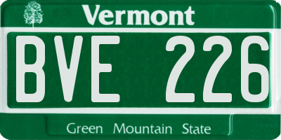 VT license plate BVE226
