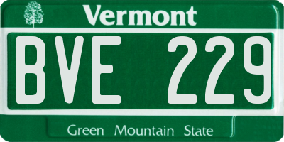 VT license plate BVE229