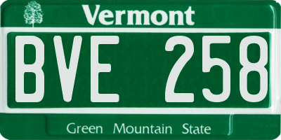 VT license plate BVE258