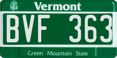 VT license plate BVF363