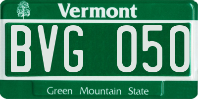 VT license plate BVG050