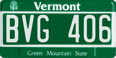 VT license plate BVG406