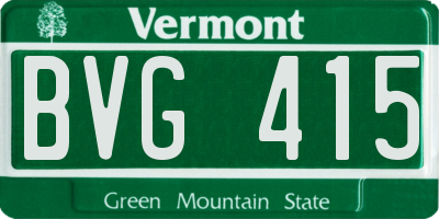 VT license plate BVG415