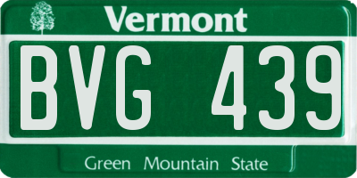 VT license plate BVG439