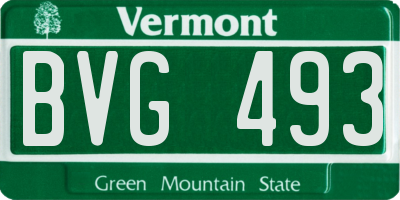 VT license plate BVG493