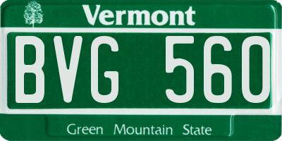 VT license plate BVG560