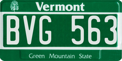 VT license plate BVG563
