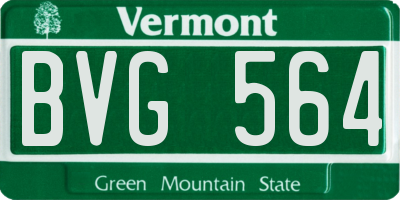 VT license plate BVG564