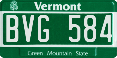 VT license plate BVG584