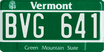 VT license plate BVG641