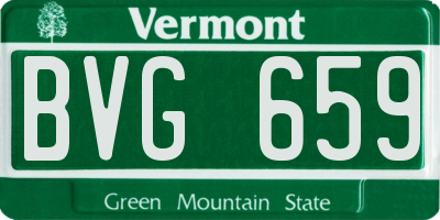 VT license plate BVG659