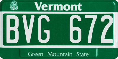 VT license plate BVG672