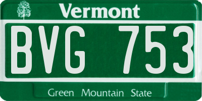 VT license plate BVG753