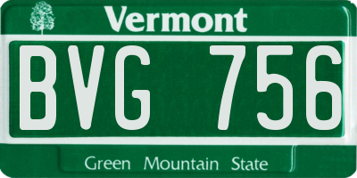 VT license plate BVG756