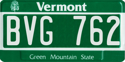 VT license plate BVG762