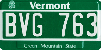 VT license plate BVG763
