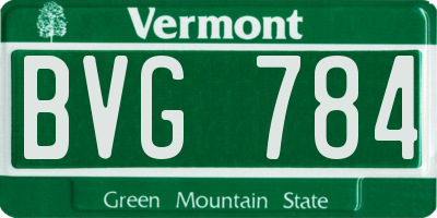 VT license plate BVG784