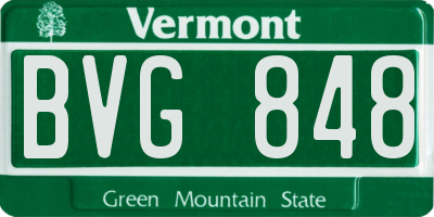 VT license plate BVG848