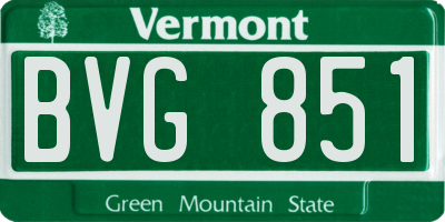 VT license plate BVG851