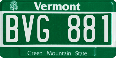 VT license plate BVG881
