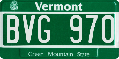 VT license plate BVG970