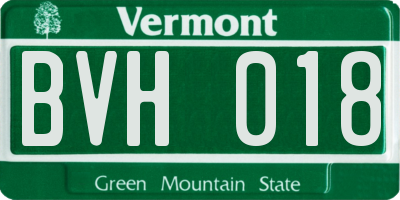 VT license plate BVH018