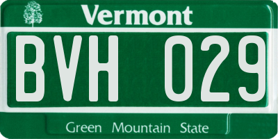 VT license plate BVH029
