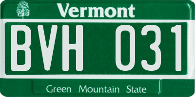 VT license plate BVH031