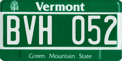 VT license plate BVH052