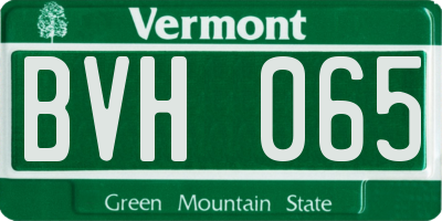 VT license plate BVH065