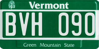 VT license plate BVH090