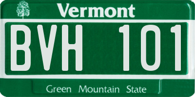 VT license plate BVH101