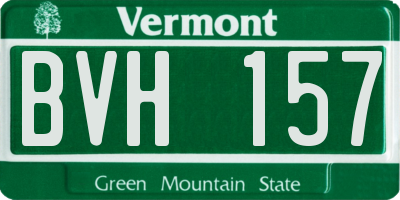 VT license plate BVH157