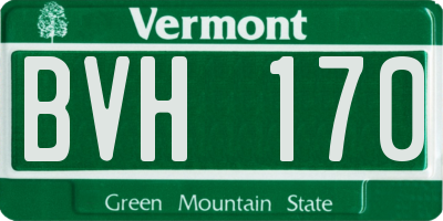 VT license plate BVH170