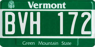 VT license plate BVH172