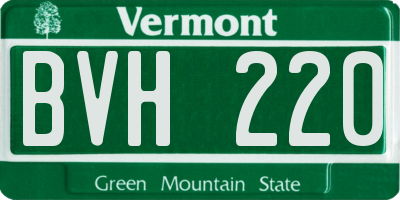 VT license plate BVH220