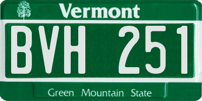 VT license plate BVH251