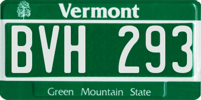 VT license plate BVH293