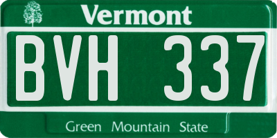 VT license plate BVH337