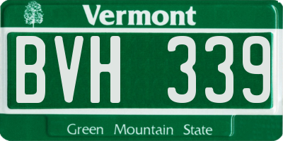 VT license plate BVH339