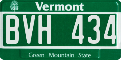 VT license plate BVH434