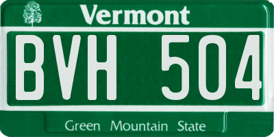 VT license plate BVH504