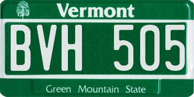 VT license plate BVH505