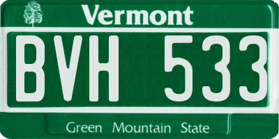 VT license plate BVH533