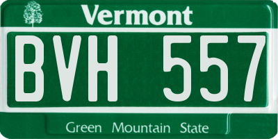 VT license plate BVH557