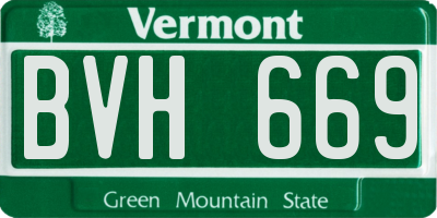 VT license plate BVH669