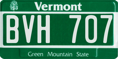 VT license plate BVH707